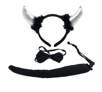 Set di oggetti di scena divertenti accessori per costume fascia coda papillon per bambini Halloween Natale cosplay party dress up kit diavolo Halloween compreso corno fascia papillon coda demoni