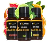 Set di oli essenziali Bilovit, Agrumi - 3 pezzi