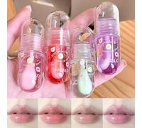 Set di Oli Lucidi Colorati Non Appiccicosi,Lucidalabbra Idratante,Olio Per Labbra Rimpolpante 4 pezzi,Oli Per Labbra Lucidi Nutrienti e Duraturi Alla Frutta