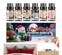 Set di Oli per Diffusori - 6 Oli Fragranza Natale Festività per Diffusore | per Feste Purificatore Casa Ufficio Bagno Spa Viaggio Auto Meditazione Sapone