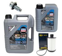 Set Di Olio Motore 4600 5W-30 LIQUI MOLY + Filtro Olio SH 4096 L Per Opel Antara