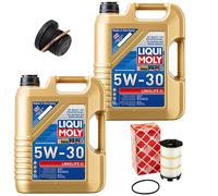 Set Di Olio Motore 5W-30 LIQUI MOLY 10 Litri + Vite Per Audi A6 Q7 VW Touareg