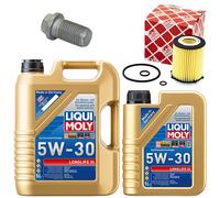 Set Di Olio Motore 5W-30 LIQUI MOLY 6 Litri + Vite Per Mercedes Classe B CLA GLA
