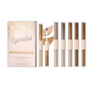 Set di ombretti liquidi, 6 pezzi, a doppia estremità, con tenuta lunga impermeabile | cosmetici per occhi liquidi opachi e lucidi | Per donne e ragazze principianti, quotidiani, viaggi