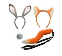 Set di orecchie e coda da coniglio e volpe, accessori fotografici per feste