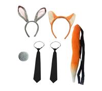 Set di orecchie e coda da coniglio e volpe, accessori fotografici per feste