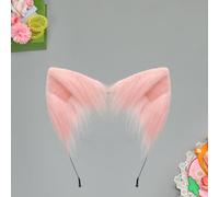 Set di orecchie e coda da gatto, set di cerchietto coda con orecchie da gatto in finta pelliccia, grazioso cerchietto per capelli con orecchie animale, costume soffice Halloween