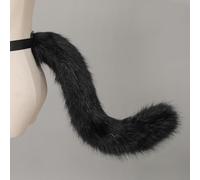 Set di orecchie e coda da gatto, set di cerchietto coda con orecchie da gatto in finta pelliccia, grazioso cerchietto per capelli con orecchie animale, costume soffice Halloween