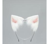 Set di orecchie e coda da gatto, set di cerchietto coda con orecchie da gatto in finta pelliccia, grazioso cerchietto per capelli con orecchie animale, costume soffice Halloween