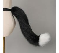 Set di orecchie e coda da gatto, set di cerchietto coda con orecchie da gatto in finta pelliccia, grazioso cerchietto per capelli con orecchie animale, costume soffice Halloween