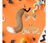 Set di orecchie e coda da volpe e gatto, costume cosplay animale per spettacolo