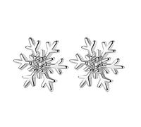 Set di orecchini a buon mercato Natale fiocco di neve strass orecchini sottili pendenti fiocco di neve eleganti orecchini da donna accessori gioielli fiocco di neve orecchini ragazzi (argento, taglia