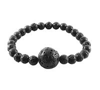 Set di orecchini a cerchio con bracciale in pietra vulcanica, Misura unica, Vetro, Nessuna pietra preziosa
