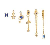 Set di orecchini a cerchio in oro impilabili 6 pezzi per le donne-Cerchietto ipoallergenico placcato in oro 18K con zircone 5A, eleganti cerchi sottili per tutti i giorni e regali