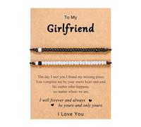 Set di orecchini a cerchio per donne per coppie uomo relazione a distanza per donne uomini lui lei carino coppia cerchi perline, Misura unica, Plastica, Nessuna pietra preziosa