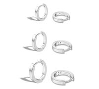 Set Di Orecchini A Cerchio Piccoli Argentati Classico Minimalista Gioielli