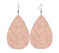 Set di orecchini a goccia classici con motivo floreale, orecchini pendenti in pelle alla moda per donne, regalo di compleanno