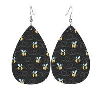 Set di orecchini a goccia con api a forma di bombo, orecchini in pelle alla moda pendenti a cerchio per donne regalo di compleanno gioielli
