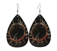 Set di orecchini a goccia con corona di spine, alla moda, in finta pelle, per donne e ragazze, regalo di compleanno o di Natale