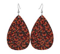 Set di orecchini a goccia con farfalla monarca, orecchini in pelle alla moda pendenti a cerchio per donne festa di compleanno gioielli regalo