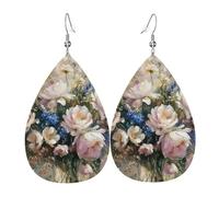 Set di orecchini a goccia con fiori romantici e luminosi, alla moda, in finta pelle, per donne e ragazze, regalo di compleanno e Natale