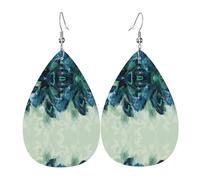 Set di orecchini a goccia con motivo a piuma di pavone, orecchini in pelle alla moda pendenti a cerchio per donne regalo di compleanno gioielli per feste di compleanno