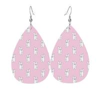 Set di orecchini a goccia con orso polare rosa, alla moda, in finta pelle, per donne e ragazze, regalo di compleanno o di Natale