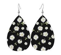 Set di orecchini a goccia con piercing a margherita, alla moda, in finta pelle, per donne e ragazze, regalo di compleanno o Natale