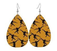 Set di orecchini a goccia con scimmia nera Gibbon piercing a goccia, orecchini in pelle alla moda pendenti a cerchio per donne festa di compleanno gioielli regalo