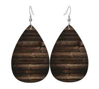 Set di orecchini a goccia in legno marrone, orecchini in pelle alla moda pendenti a cerchio per donne festa di compleanno gioielli regalo