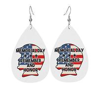 Set di orecchini a goccia in pelle del Memorial Day 2023 Orecchini pendenti pendenti morbidi e leggeri per le donne