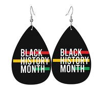 Set di orecchini a goccia in pelle del mese della storia nera Orecchini pendenti Pendenti morbidi e leggeri per le donne