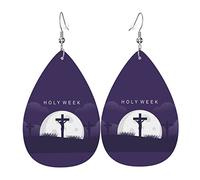 Set di orecchini a goccia in pelle della Settimana Santa Orecchini pendenti pendenti morbidi e leggeri per le donne