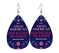Set di orecchini a goccia in pelle per il mese del patrimonio delle isole asiatiche, americane e delle isole del Pacifico, pendenti morbidi e leggeri per le donne