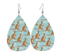 Set di orecchini a goccia per piercing a forma di canguro, alla moda, in finta pelle, per donne e ragazze, regalo di compleanno o di Natale