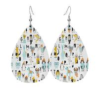 Set di orecchini a goccia per piercing a forma di lettere dell'alfabeto, orecchini in pelle alla moda per donne, regalo di compleanno