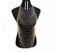 Set Di Orecchini Con Collana A Catena Con Corpo In Bikini Con Imbracatura