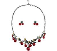 Set di Orecchini con Collana di Ciliegie Rosse, Gioielli, Abiti da Sera, Accessori per la Sposa Clever And Attractive