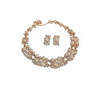 Set di orecchini con collana di perle, set di gioielli con orecchini da sposa, set di ciondoli con perla, regalo di San Valentino per la festa della mamma di Natale, set per feste di fine anno