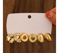 Set di orecchini da donna alla moda geometrici in oro personalizzati con materiale in lega, include 3 paia di ciondoli unici per l'orecchio da indossare tutti i giorni (oro)