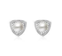 Set di orecchini da donna, in argento, con zirconi, 15 mm, per la festa della mamma, gioielli