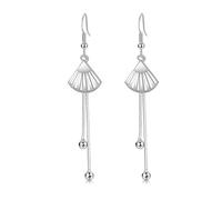 Set di orecchini da donna, in argento, per matrimonio, con ventaglio, 72 x 15 mm, per la festa della mamma, gioielli