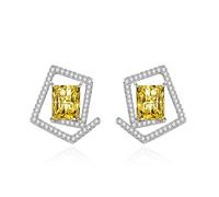 Set di orecchini da donna, in argento Sterling S925, in lega di zirconi, rettangolari, per balli di fine anno, Kupfer + 925 SilberRechteckrechteckige Form, rame + argento 925, Zirconia cubica