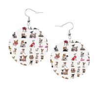 Set di orecchini da donna in finta pelle con carlino chihuahua, 1 paio di orecchini pendenti leggeri a goccia, idea regalo per le donne, Misura unica, Poliestere