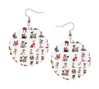Set di orecchini da donna in finta pelle con carlino chihuahua, 1 paio di orecchini pendenti leggeri a goccia, idea regalo per le donne, Misura unica, Poliestere