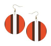 Set di orecchini da donna in pelle stampata a righe arancioni e bianche, 1 paio di orecchini leggeri bohémien, gioielli regalo per donne e ragazze