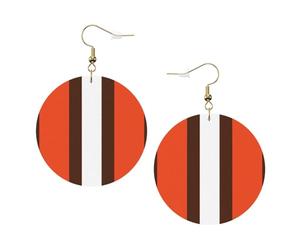Set di orecchini da donna in pelle stampata a righe arancioni e bianche, 1 paio di orecchini leggeri bohémien, gioielli regalo per donne e ragazze