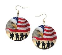 Set di orecchini da donna in pelle stampata americana, 1 paio di orecchini leggeri bohémien con foratura, idea regalo per donne e ragazze