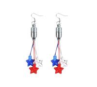 Set di orecchini da donna U. S. luglio 4 lampadine LED illuminate orecchini pendenti U. S. Twinkling donne festa veterani Memorial Day accessori piccoli orecchini a perno per le donne, 10x9x2cm
