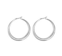 Set di orecchini in argento, orecchini a cerchio moderno, adatti per anniversario di matrimonio, vacanze